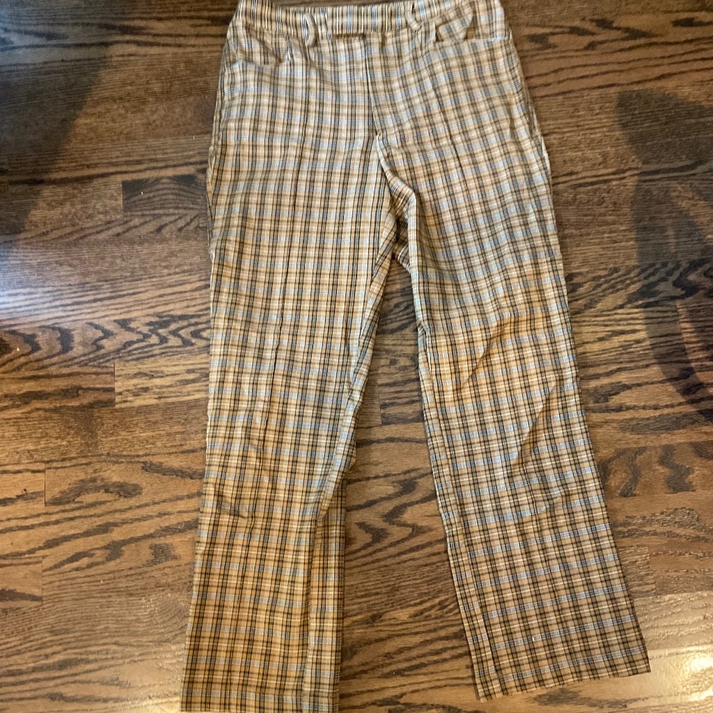 Urban Outfitters black/tan/white plaid pants size 2